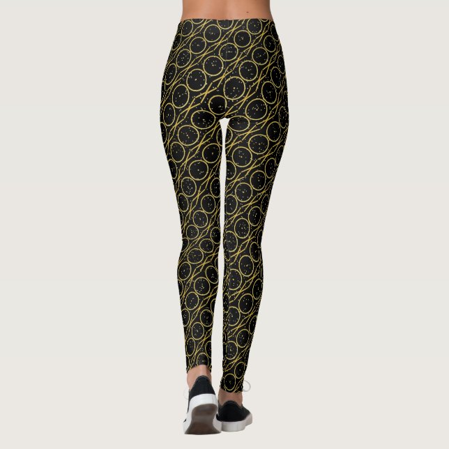 Leggings Abrazos y besos de Relieve metalizado dorado XO +  (Reverso)