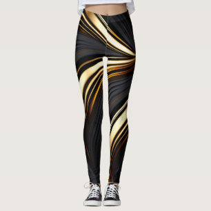 Leggings Abreviado negro y oro