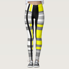 Leggings Abreviador gris y blanco negro amarillo