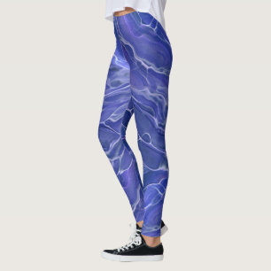 Leggings Abstracción acrílica de Mármol Azul de Lavanda