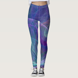 Leggings Abstracción de Blue Purple Verde azulada Airy