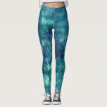 Leggings Abstracción de color azul Verde azulado<br><div class="desc">La pintura abstracta de color azul y de color agua verde azulada,  oscura y turbia.</div>