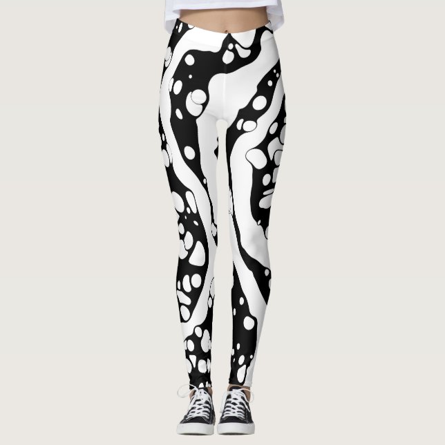 Leggings Abstracción en blanco y negro (Anverso)