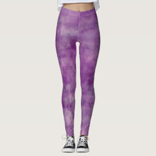 Leggings Abstracción violeta púrpura de acuarela