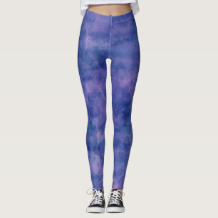 Leggings Abstración de color azul violeta rosa de agua