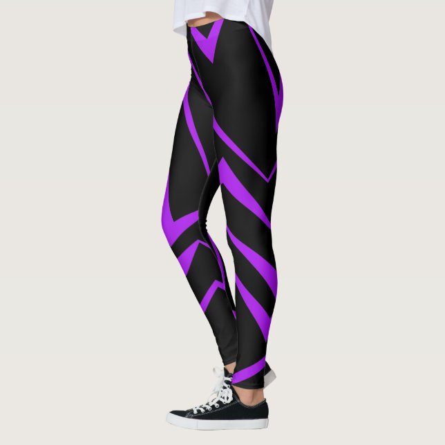 Leggings Abstract, bold, vibrant geometric zigzag pattern (Izquierda)