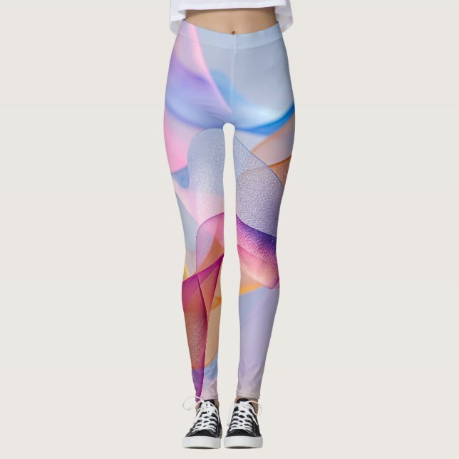 Leggings Abstract Colorful Flowing Ribbons (Anverso)