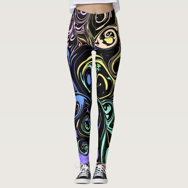 Leggings Abstract colorful swirls  (Anverso)