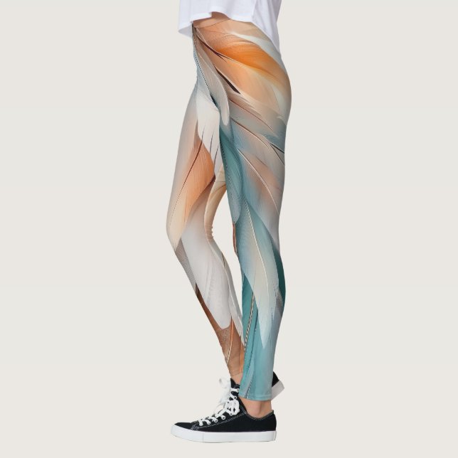Leggings Abstract Feather Flow – Soft Elegance (Izquierda)