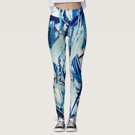 Leggings Abstract geometric blue camo