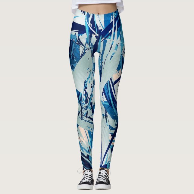 Leggings Abstract geometric blue camo (Anverso)