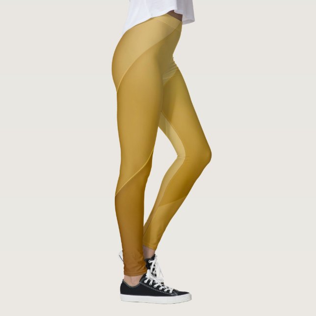 Leggings Abstract Gold Diagonal Layers Luxury Art (Derecha)