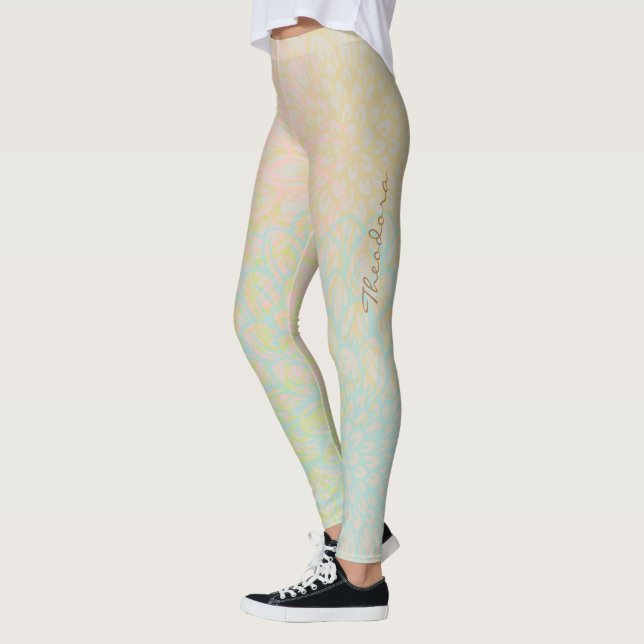 Leggings Abstract Gold Pink Floral (Izquierda)