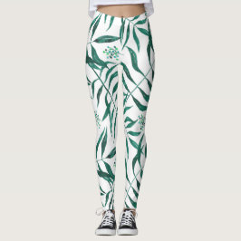 Leggings Abstract Green Foliage