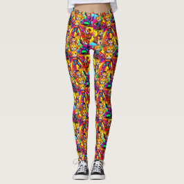 Leggings Abstract Kittens Puppies