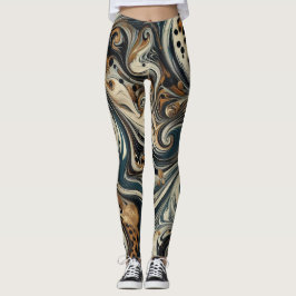 Leggings Abstract Leopard Print Swirl