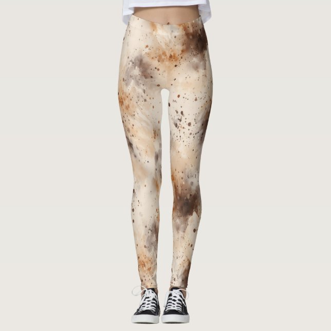 Leggings Abstract Peach Cream Brown (Anverso)