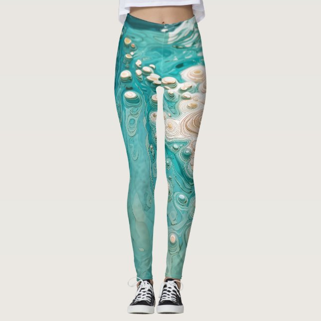 Leggings Abstract Topographic Ocean Art (Anverso)