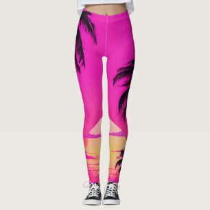 Leggings Abstract Tunnel Perspective with Two Figures