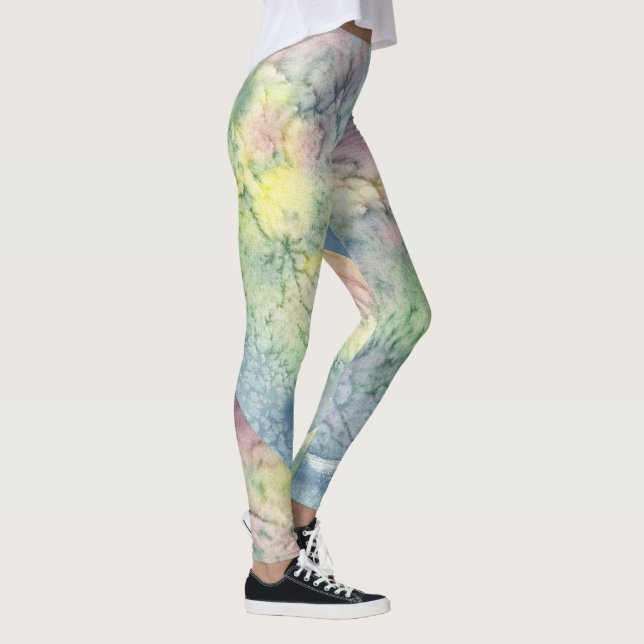 Leggings Abstract Vibrant Pattern Psychedelic Color Burst (Derecha)