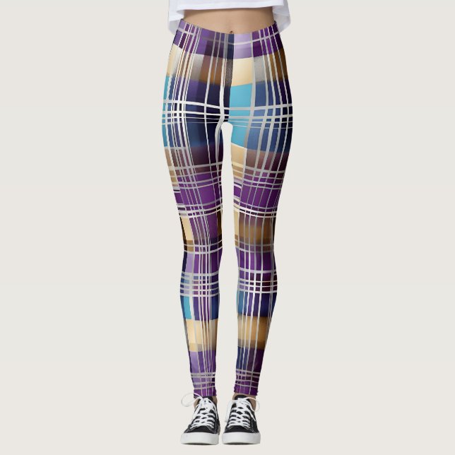 leggings abstractas de plaid (Anverso)
