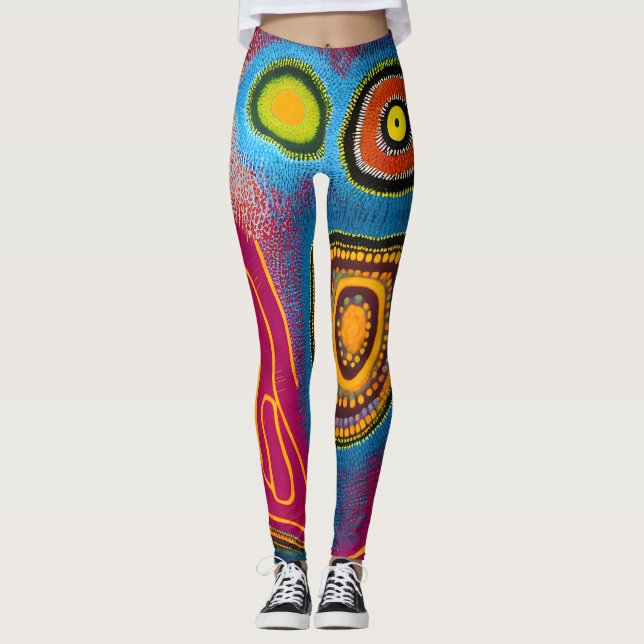 Leggings Abstracto aborigen Art Vol. 01 (Anverso)