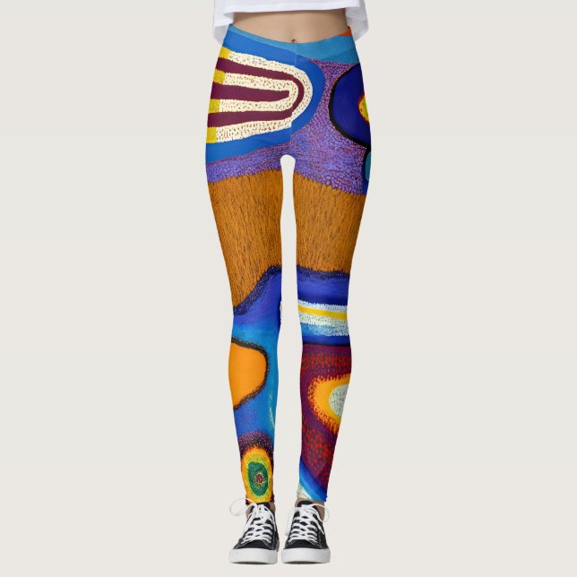 Leggings Abstracto aborigen Art Vol. 04 (Anverso)