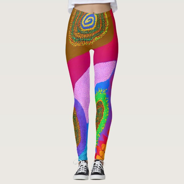 Leggings Abstracto aborigen Art Vol. 05 (Anverso)