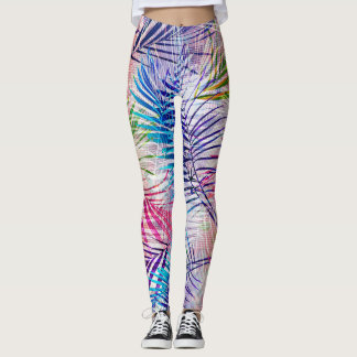 Leggings Abstracto acuarela deja patrón de alamante
