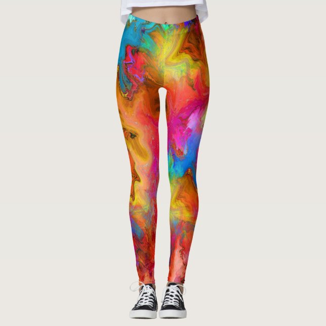 Leggings abstracto colorido (Anverso)