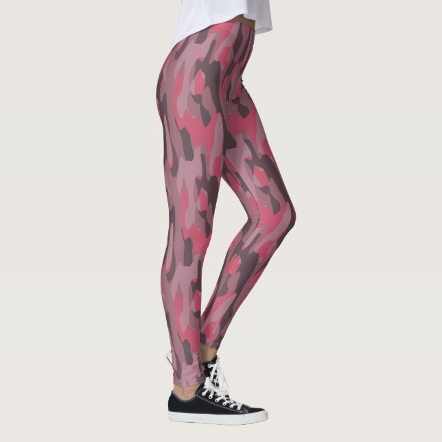 Leggings abstracto de camuflaje rosa y malva (Derecha)