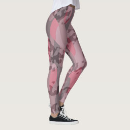 Leggings abstracto de camuflaje rosa y malva texturizado
