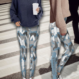 Leggings Abstracto de grises otoñales Nombre personal de lo