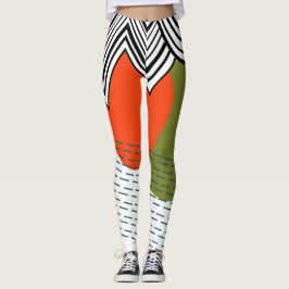 Leggings Abstracto Moderno de Mitad de Siglo 