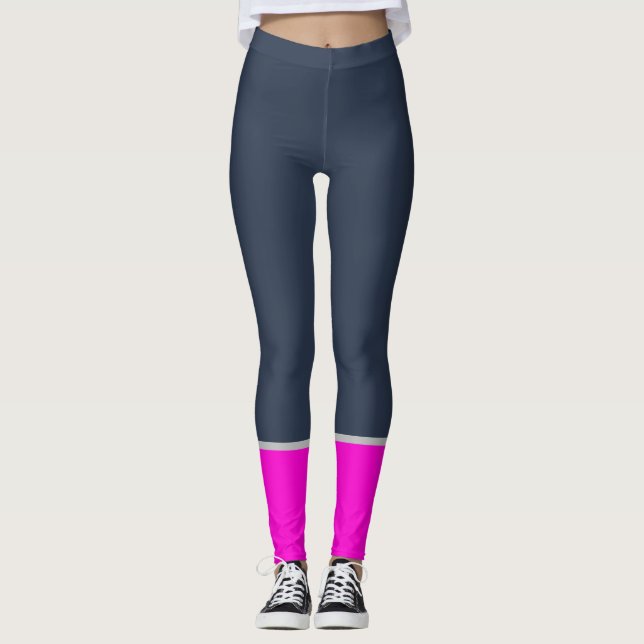 Leggings abstracto MODERNO dibujar-rosa-profundo-azul- (Anverso)
