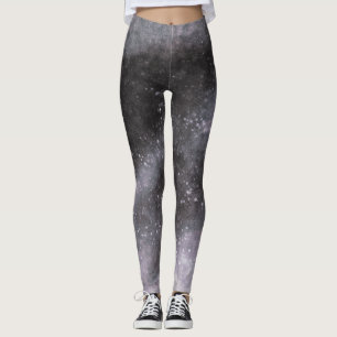 Leggings Abstractos Brillo Galaxia Plateada