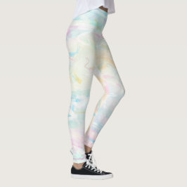 Leggings abstractos de arte en acuarela pastel fem