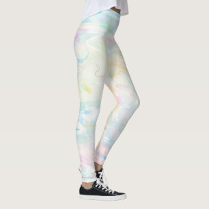 Leggings abstractos de arte en acuarela pastel fem