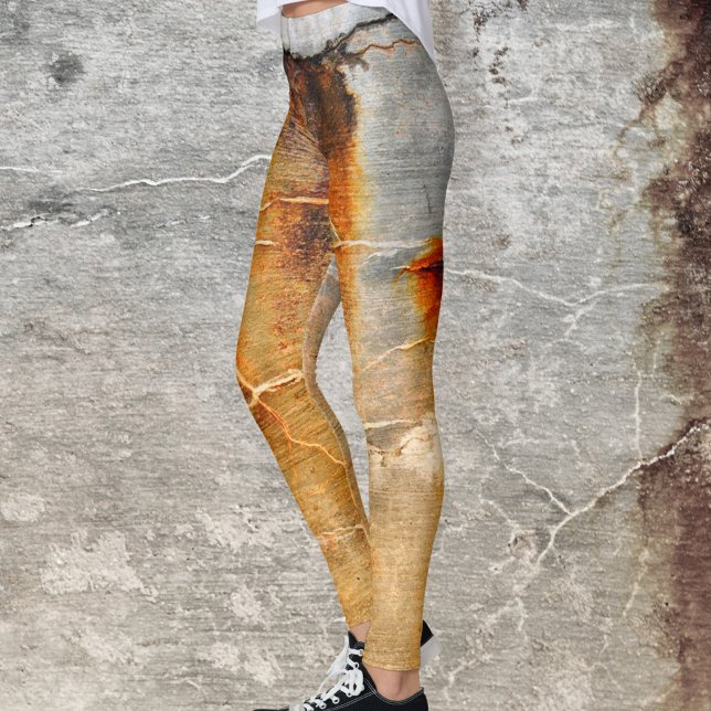 Leggings abstractos de gris y naranja oxidado (Subido por el creador)