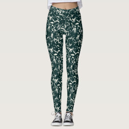 Leggings abstractos verde esmeralda 