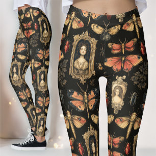 Leggings Academia Oscura Gótico Victoriano Cameo Rojo Polil