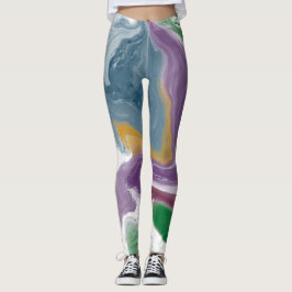 Leggings Aceite abstracto de pintura de piernas