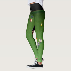 Leggings Aceite de mesa de billar con bolas y tacos,
