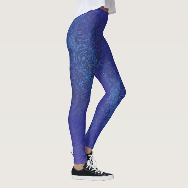 Leggings Aceptación | Medallones Blue Indigo Violet Boho (Derecha)