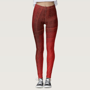 Leggings Aceptación   Patrón de Boho Ecléctico Rojo