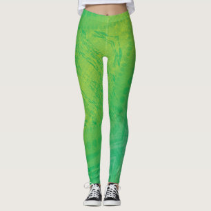 Leggings Aceptación   Patrón de Shibori azul verde amarillo