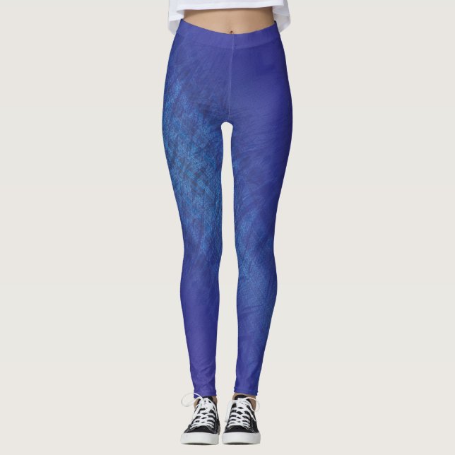 Leggings Aceptación | Patrón Shibori Violeta Azul Índigo (Anverso)