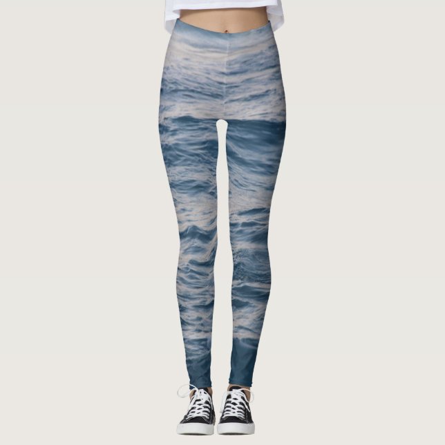 Leggings Acercamiento al agua marina (Anverso)