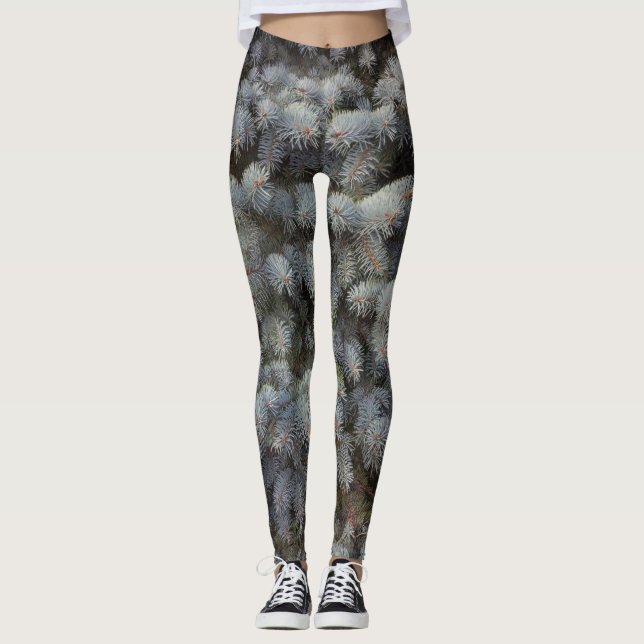 Leggings Acero, gris, verde y azul de abeto elegante (Anverso)