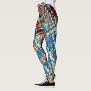 Leggings Actos azules y marrones cruzados de forma ruidosa